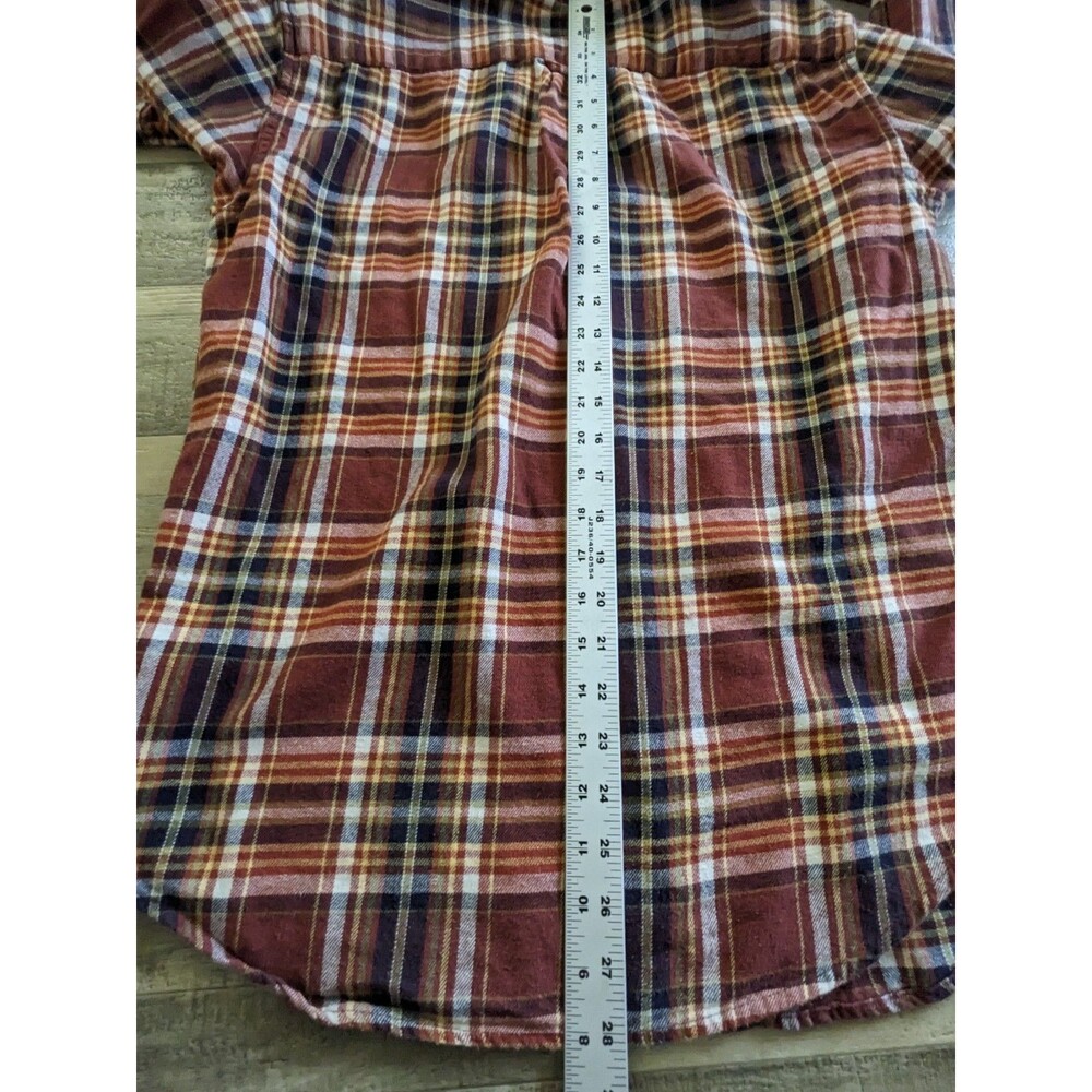 Mens American Eagle Flannel Shirt Brown Plaid Long Sleeve Size M Seriously Soft - Picture 6 of 7